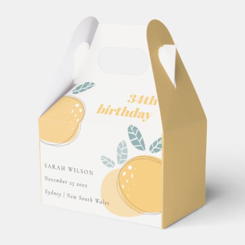 Cute Abstract Lemon Fruity Bold Any Age Birthday Favor Boxes