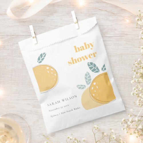 Cute Abstract Lemon Fruity Bold Baby Shower Favor Bag