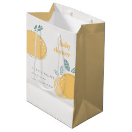 Cute Abstract Lemon Fruity Bold Baby Shower Medium Gift Bag