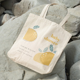 Cute Abstract Lemon Fruity Bold Baby Shower Tote Bag