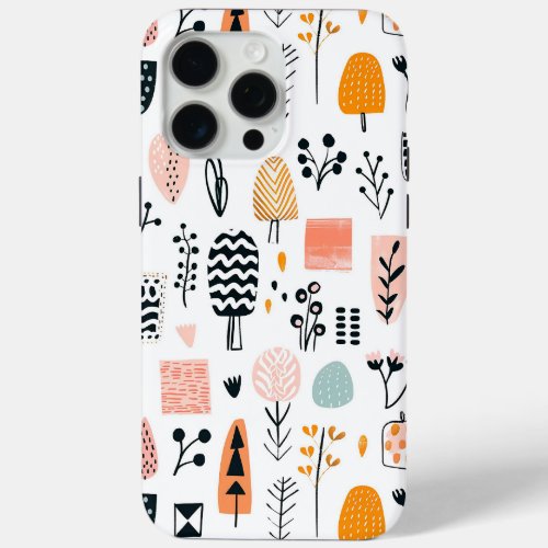 Cute Abstract Lines Creative Funny Hand Draw iPhone 15 Pro Max Case