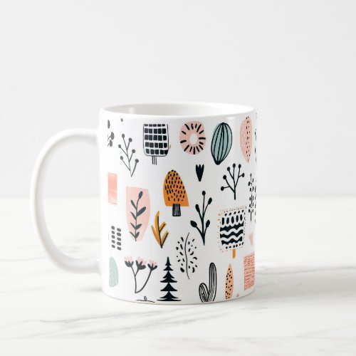 Cute Abstract Lines Creative Funny Hand Draw Coffee Mug