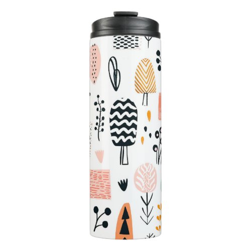 Cute Abstract Lines Creative Funny Hand Draw Thermal Tumbler