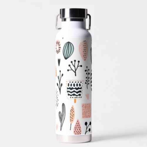 Cute Abstract Lines Creative Funny Hand Draw Water Bottle