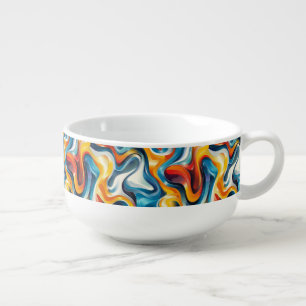 Cute Abstract lovers tiled pattern  Soup Mug