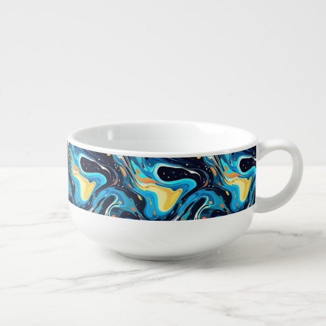 Cute Abstract lovers tiled pattern Soup Mug (Left)