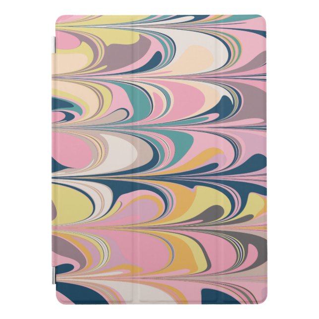 Cute Abstract Marble Paint Swirl in Pink iPad Pro Cover (Front)