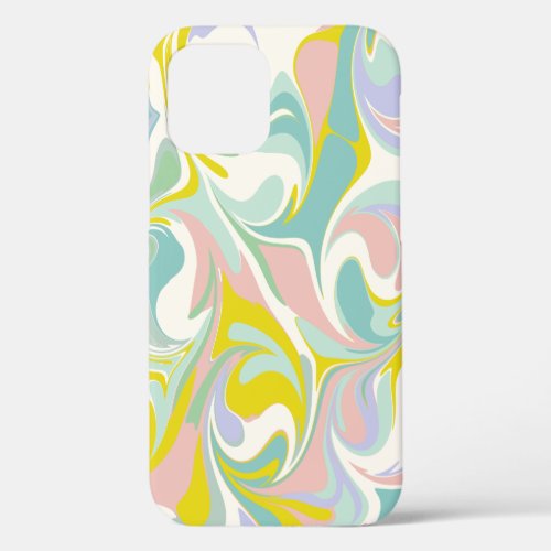 Cute Abstract Marble Swirl in Pastel Colors iPhone 12 Pro Case