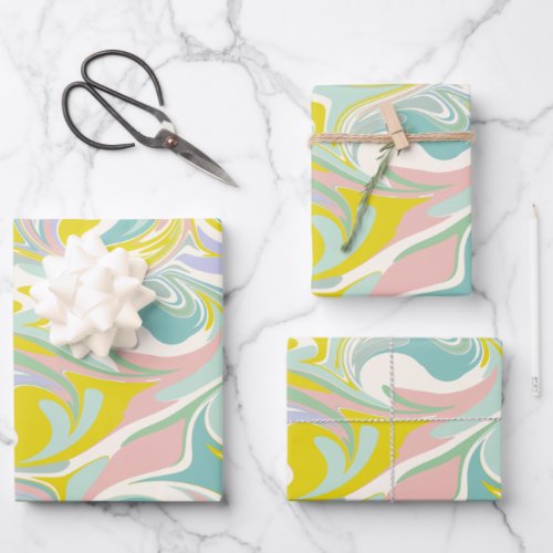 Cute Abstract Marble Swirl in Pastel Colors  Wrapping Paper Sheets
