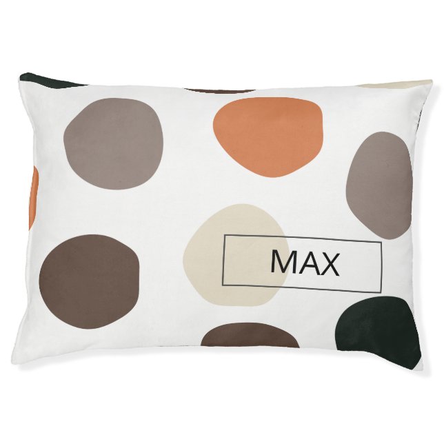Cute abstract  minimalist pattern monogrammed pet bed (Front)