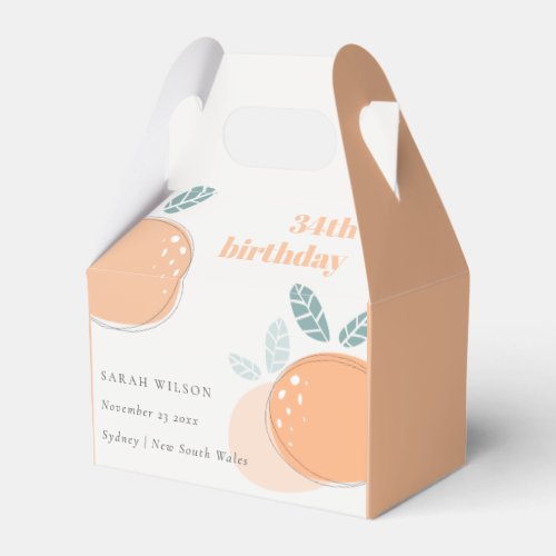 Cute Abstract Orange Fruity Bold Any Age Birthday Favor Boxes