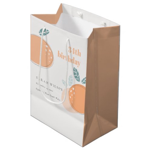 Cute Abstract Orange Fruity Bold Any Age Birthday Medium Gift Bag