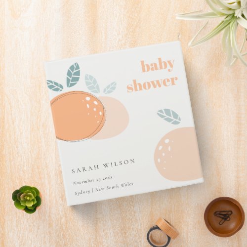 Cute Abstract Orange Fruity Bold Baby Shower Album 3 Ring Binder