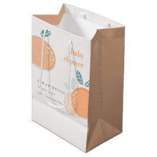 Cute Abstract Orange Fruity Bold Baby Shower Medium Gift Bag