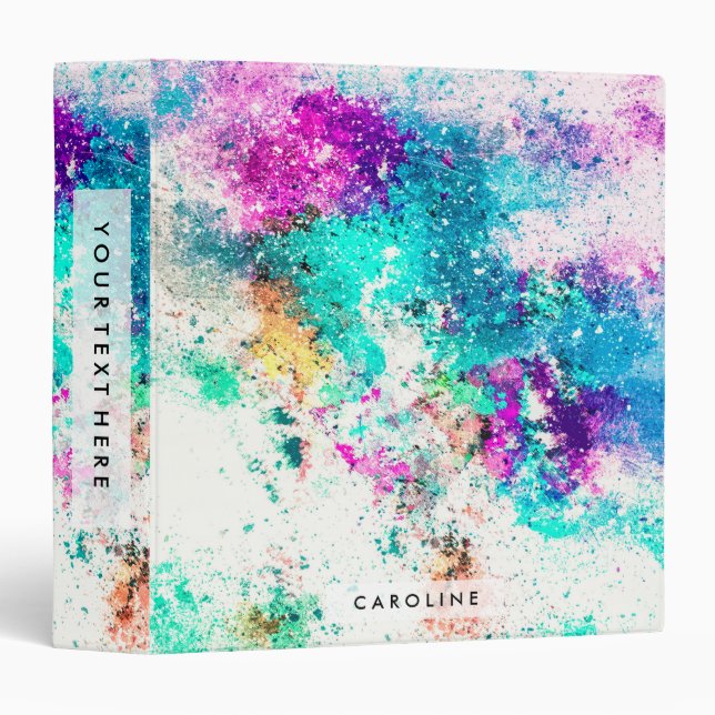 Cute Abstract Painting 3 Ring Binder (Front/Spine)