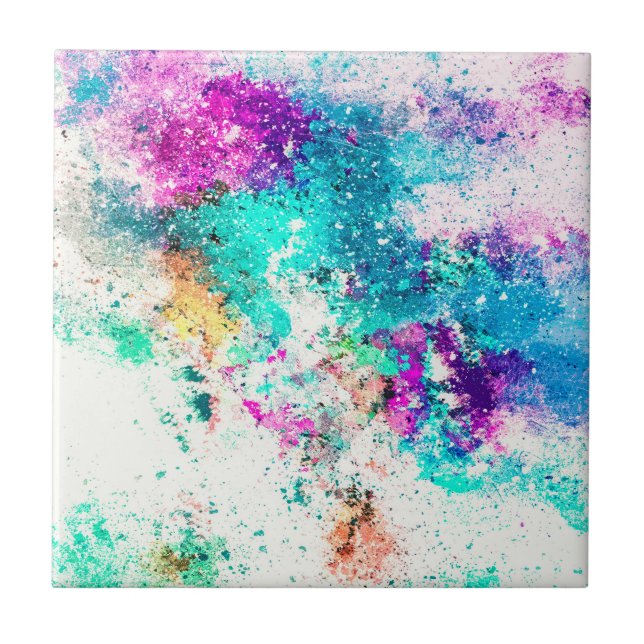 Cute Abstract Painting Ceramic Tile (Front)