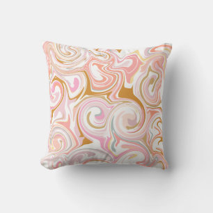 Cute Abstract Pastel Pink Marble Art Throw Pillow