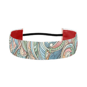 Cute abstract pattern in blue and pink athletic headband