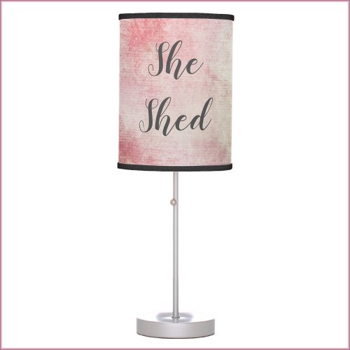 Cute Abstract Pink She Shed Table Lamp
