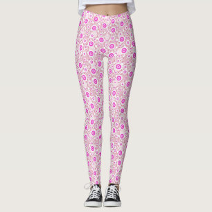 Cute abstract pinky dots patterns leggings