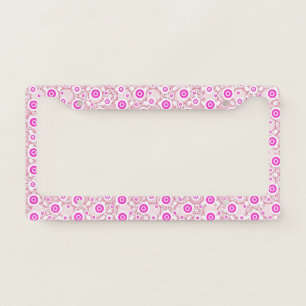 Cute abstract pinky dots patterns license plate frame