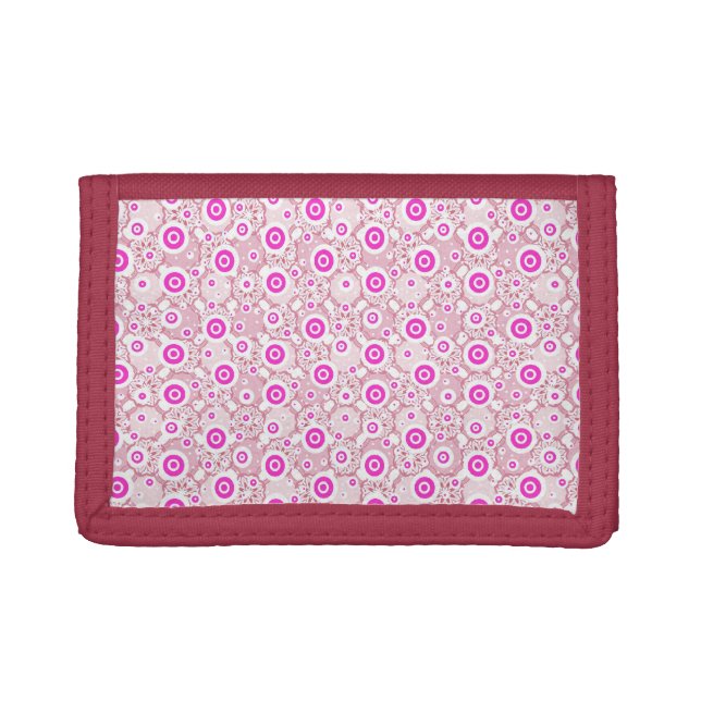 Cute abstract pinky dots patterns tri-fold wallet (Front)