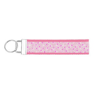 Cute abstract pinky dots patterns wrist keychain