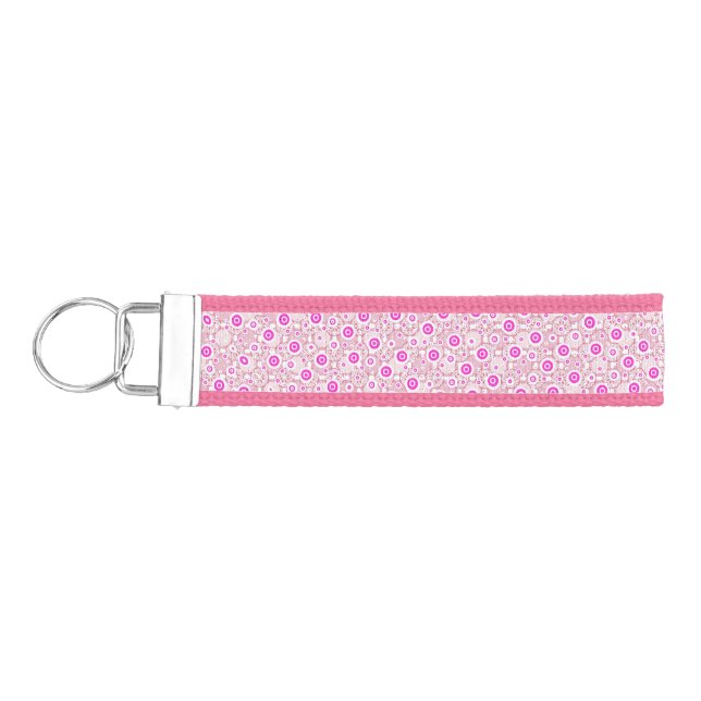 Cute abstract pinky dots patterns wrist keychain (Keys on Left)