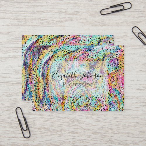 Cute Abstract Rainbow Dots Colorful Design Business Card