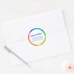 Cute Abstract Rainbow Holiday Return Address Label