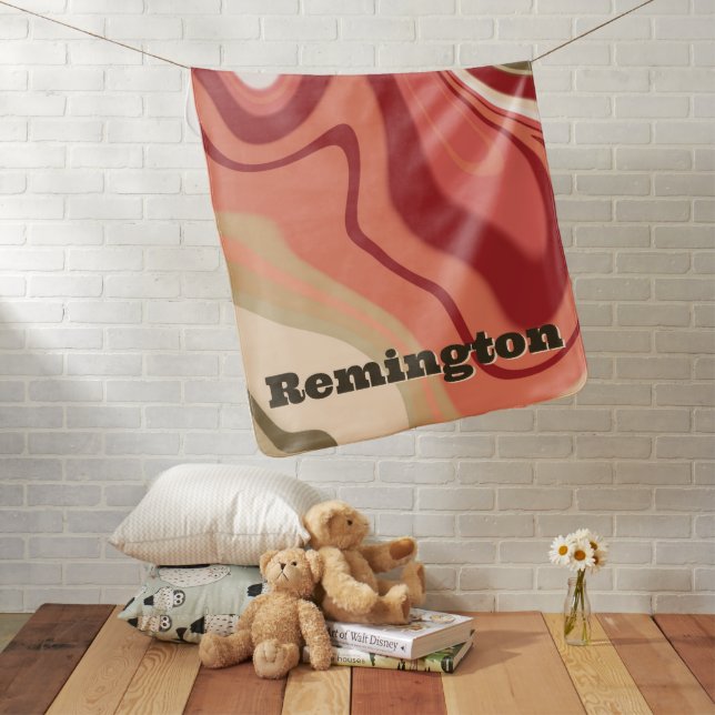 Cute Abstract Red Green Cream Inspirivity Baby Blanket (In Situ)