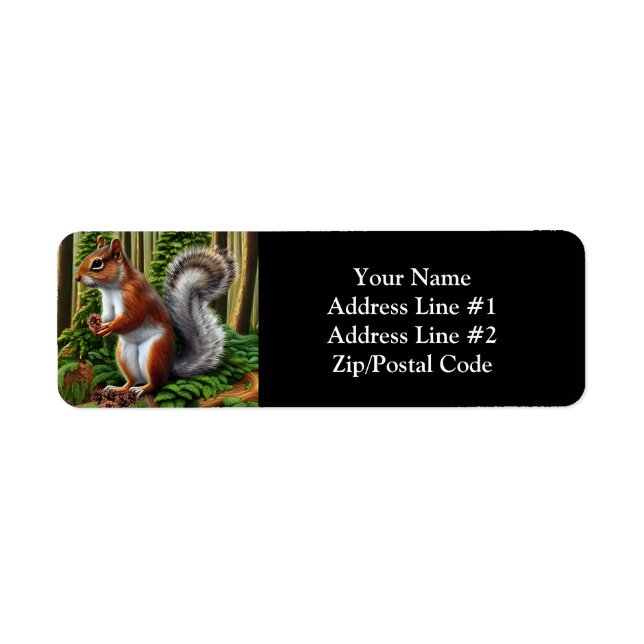 Cute Abstract Squirrel With Pinecones Label (Front)