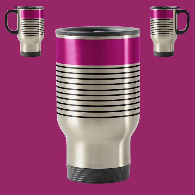 Cute Abstract Stripes Pattern Travel Mug (Creator Uploaded)