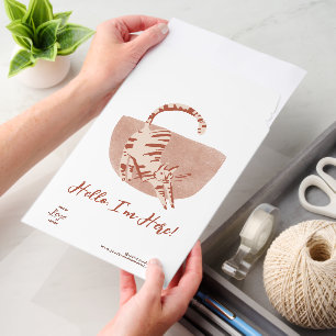 Cute Abstract Tabby Cat Hello I'm Here Business  Envelope Mailers