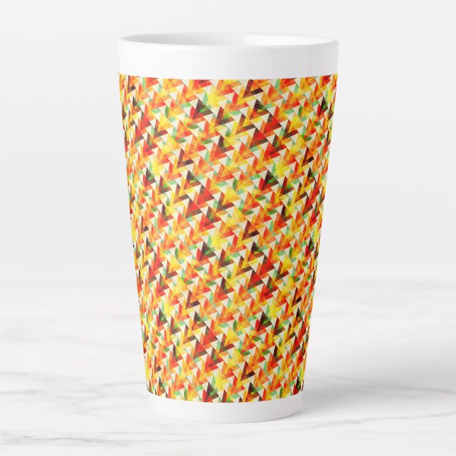 Cute abstract triangles pattern latte mug (Front)