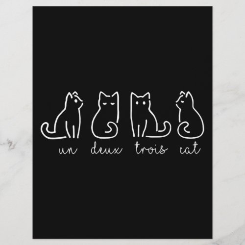 Cute Abstract Un Deux Trois Cat French Kitty Letterhead