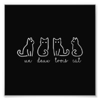 Cute Abstract Un Deux Trois Cat French Kitty