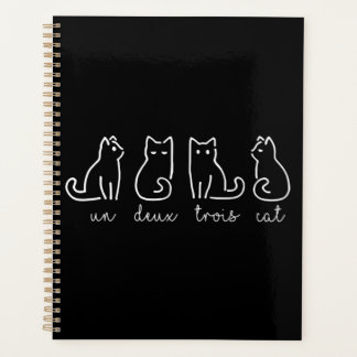 Cute Abstract Un Deux Trois Cat French Kitty Planner