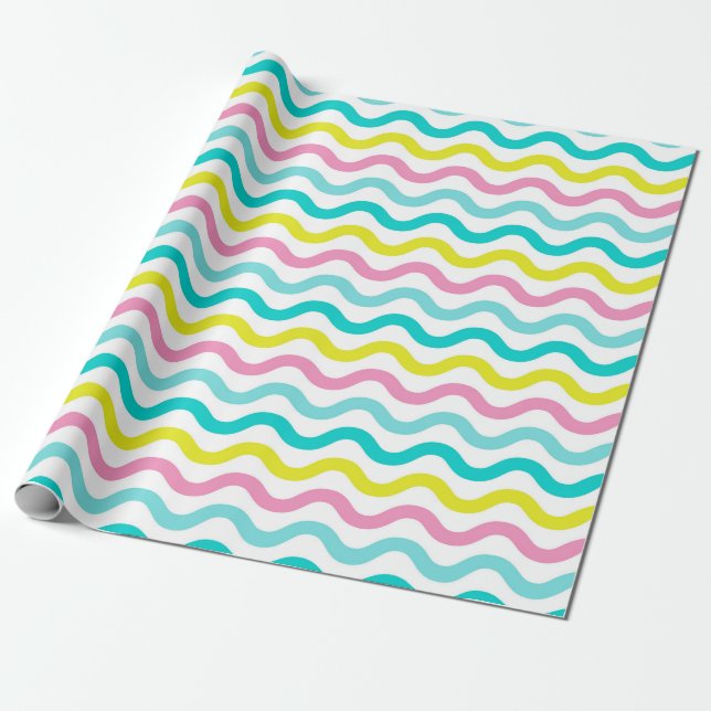 Cute Abstract Waves Chevron Pattern | Wrapping Paper (Unrolled)
