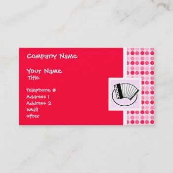 Cute Accordion Business Card by MusicPlanet at Zazzle