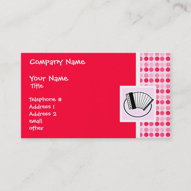 Cute Accordion Business Card (Front)