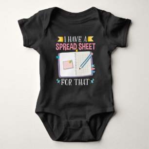 Cute Accounting Student CPA Fun Spreadsheet Baby Bodysuit