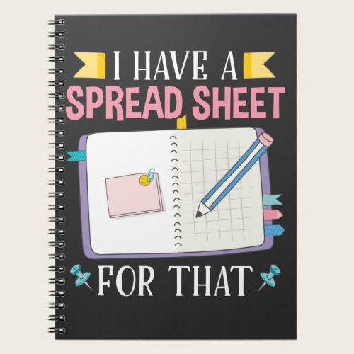 Cute Accounting Student CPA Fun Spreadsheet Notebook