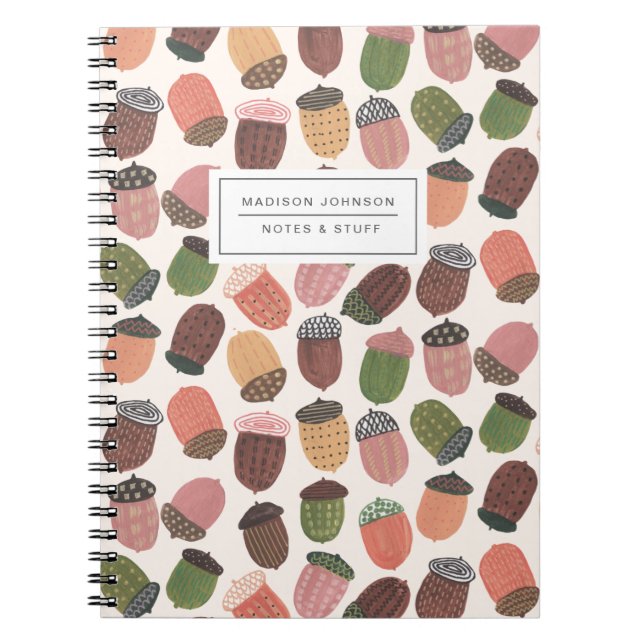 Cute Acorn Girl Birthday pink  Notebook (Front)