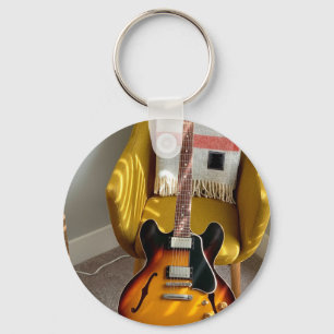 Cute Acoustic Guitar Keychain