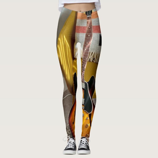 Cute Acoustic Guitar Leggings (Front)