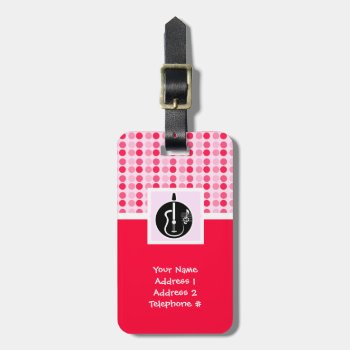 Cute Acoustic Guitar Luggage Tag by MusicPlanet at Zazzle