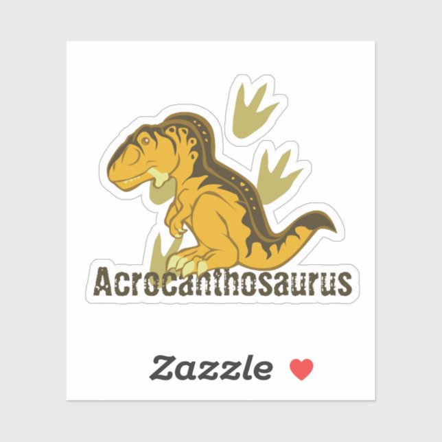 Cute Acrocanthosaurus Sticker (Sheet)