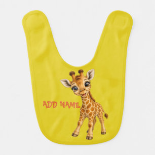 Cute Active Baby Animal Collection Giraffe Citrine Bib