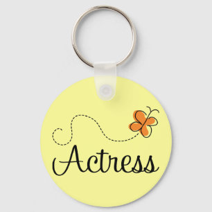 Cute Actress Butterfly Logo Gift Keychain
